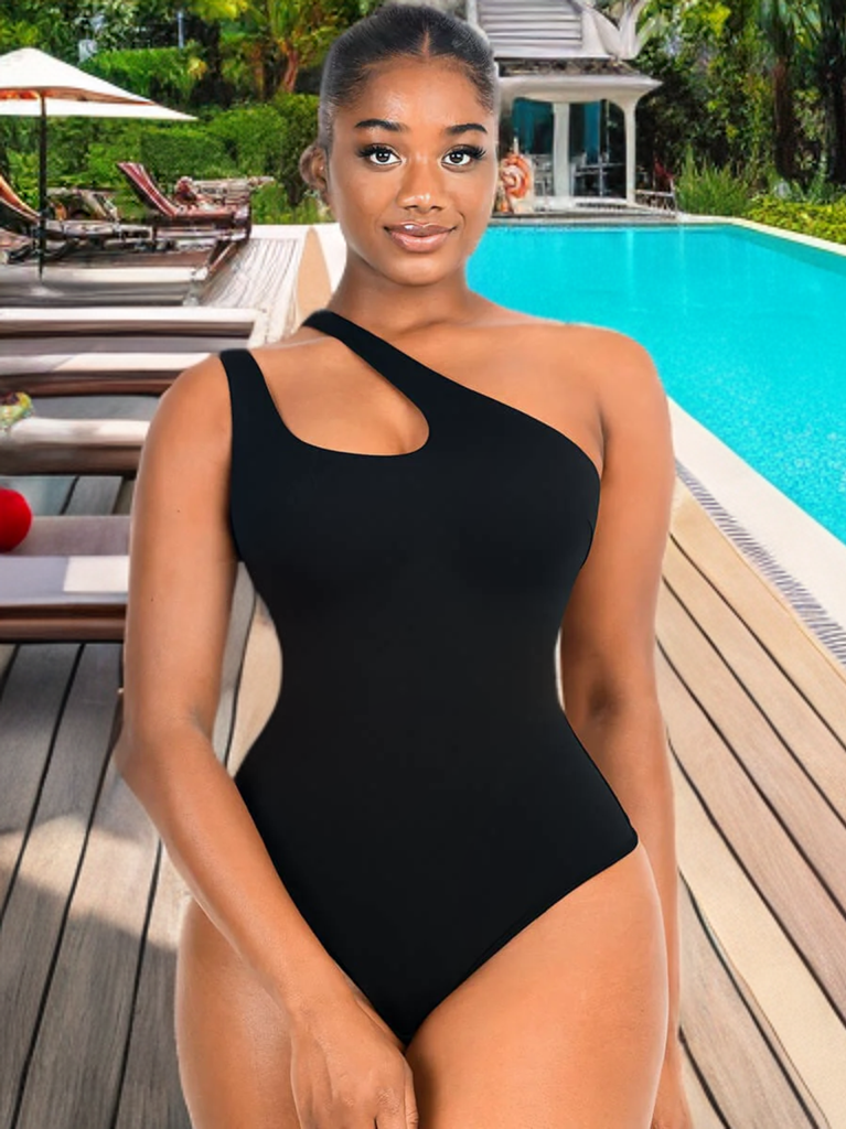 One shoulder shareware bodysuit