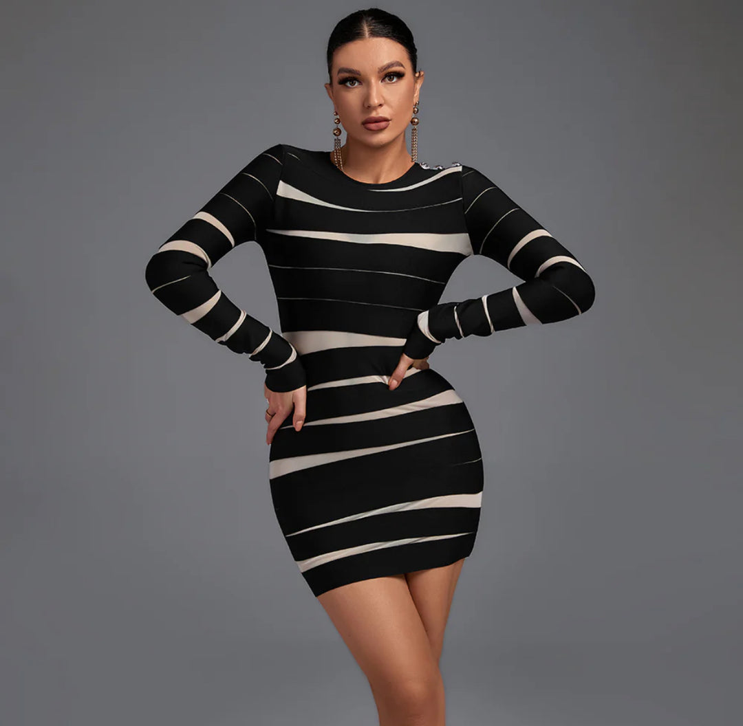 Cleo-patra bandage mini dress