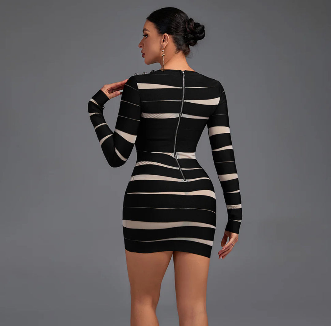 Cleo-patra bandage mini dress