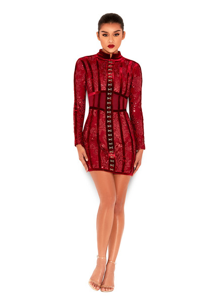 Velvet Rockstar Mini Dress