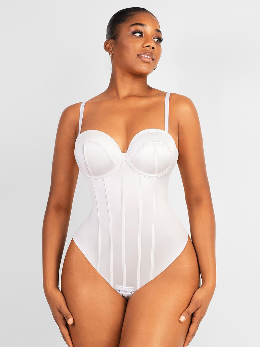 Cupped Strapless Bra Bodysuit Shapewear